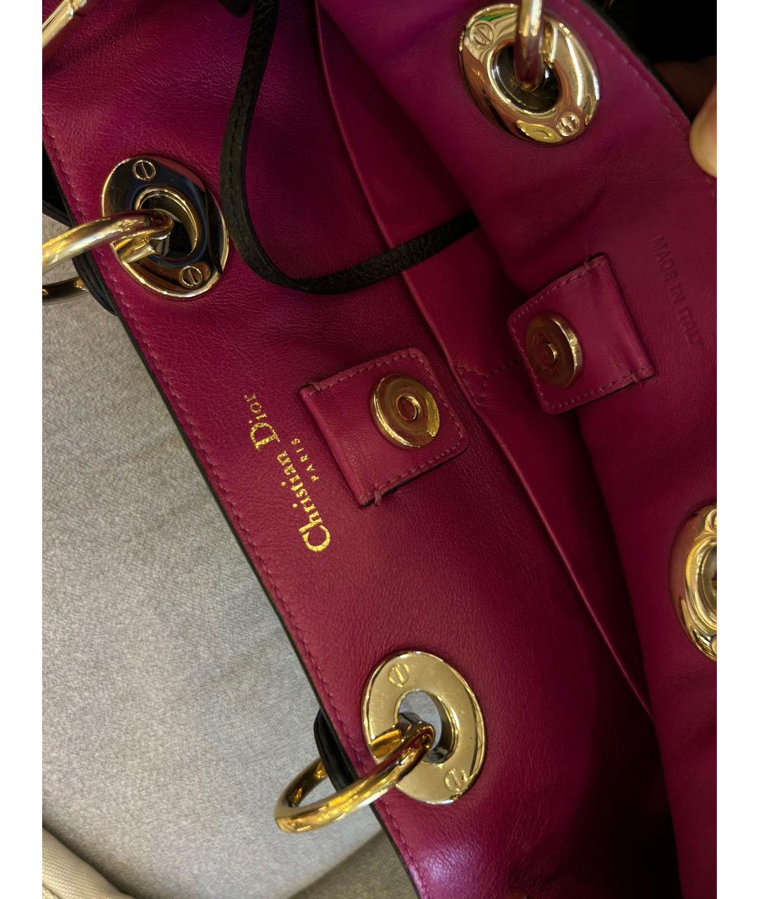 CHRISTIAN DIOR Черная кожаная сумка тоут, фото 3