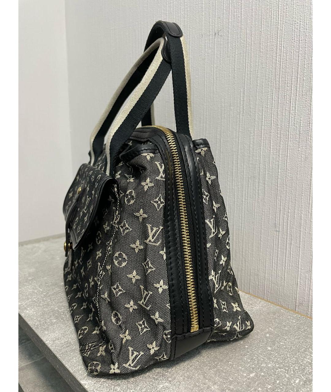 LOUIS VUITTON Антрацитовая тканевая сумка с короткими ручками, фото 2
