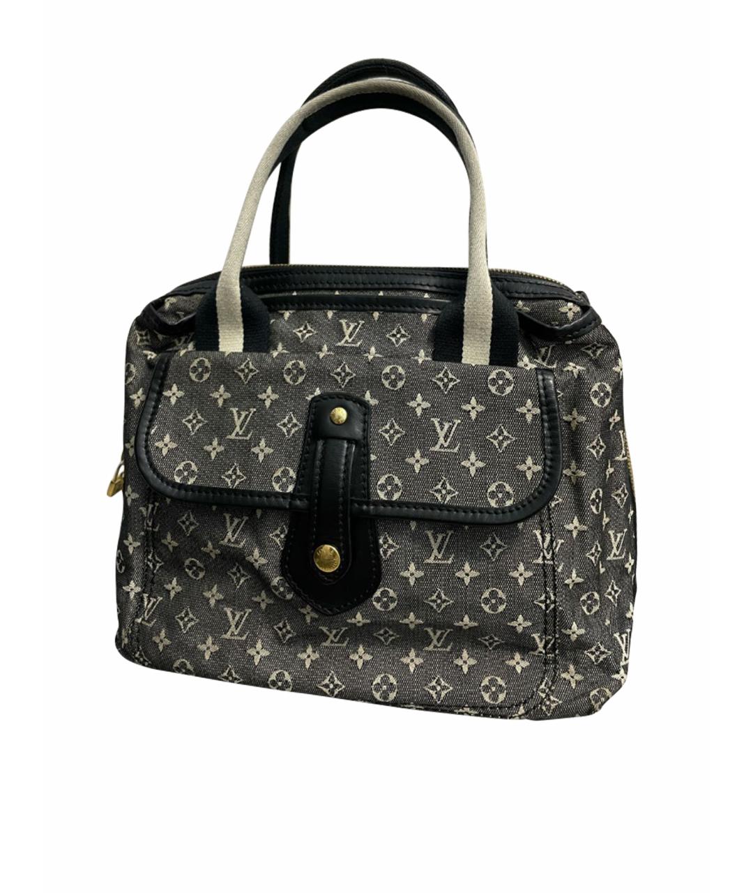 LOUIS VUITTON Антрацитовая тканевая сумка с короткими ручками, фото 1