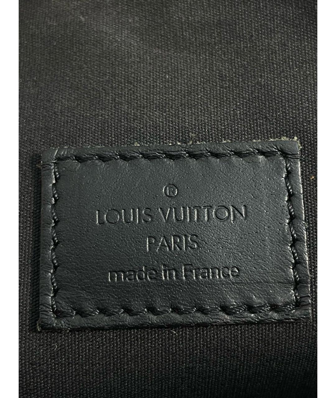 LOUIS VUITTON Антрацитовая тканевая сумка с короткими ручками, фото 7