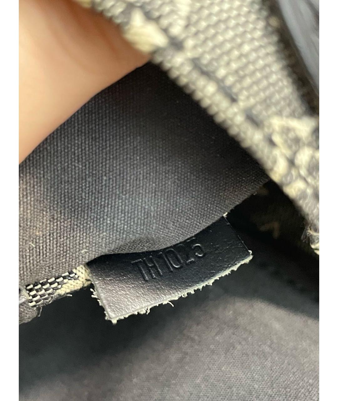 LOUIS VUITTON Антрацитовая тканевая сумка с короткими ручками, фото 8
