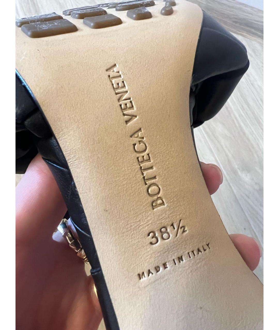 BOTTEGA VENETA Черные кожаные мюли, фото 7
