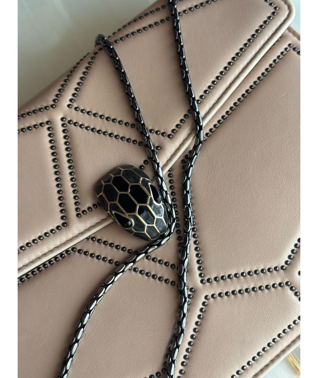 BVLGARI Бежевая кожаная сумка через плечо, фото 5
