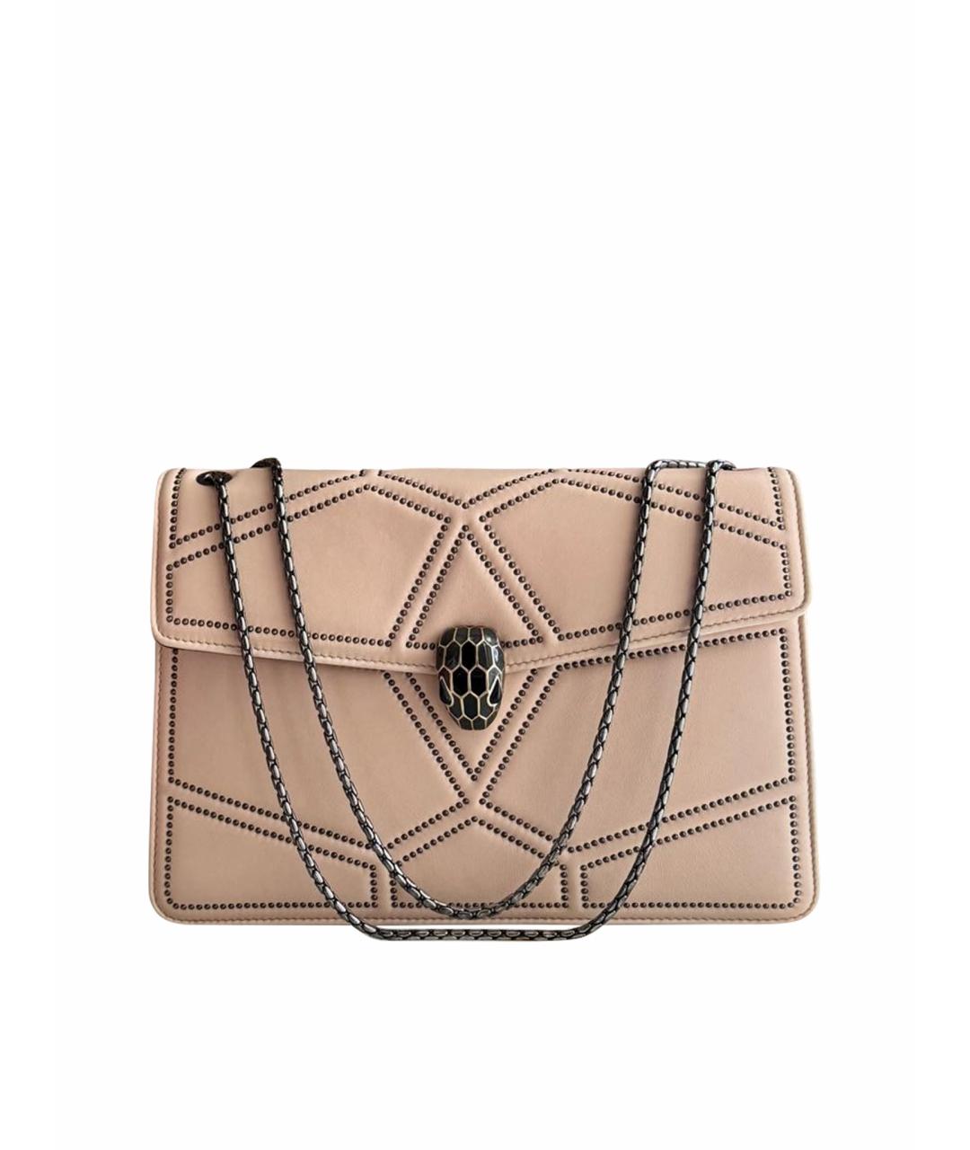 BVLGARI Бежевая кожаная сумка через плечо, фото 1