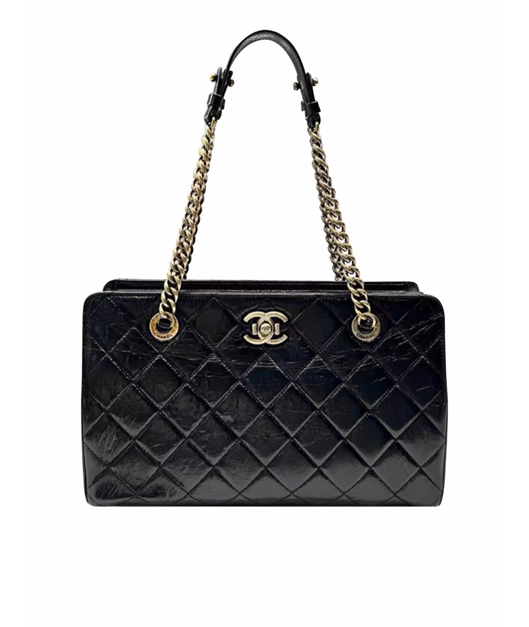 CHANEL Черная кожаная сумка тоут, фото 1