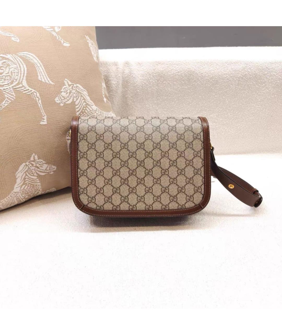 GUCCI Коричневая кожаная сумка через плечо, фото 3