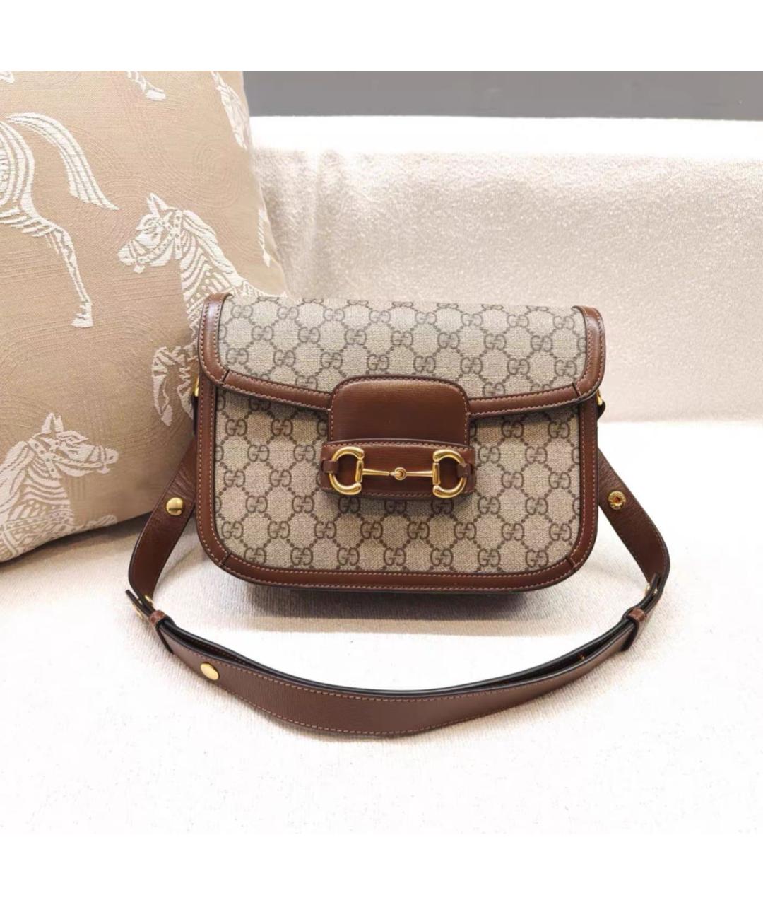 GUCCI Коричневая кожаная сумка через плечо, фото 9