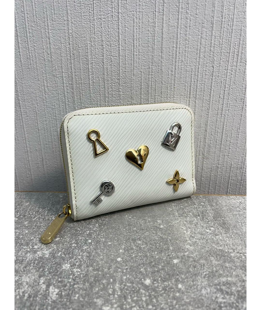 LOUIS VUITTON Белый кожаный кошелек, фото 9