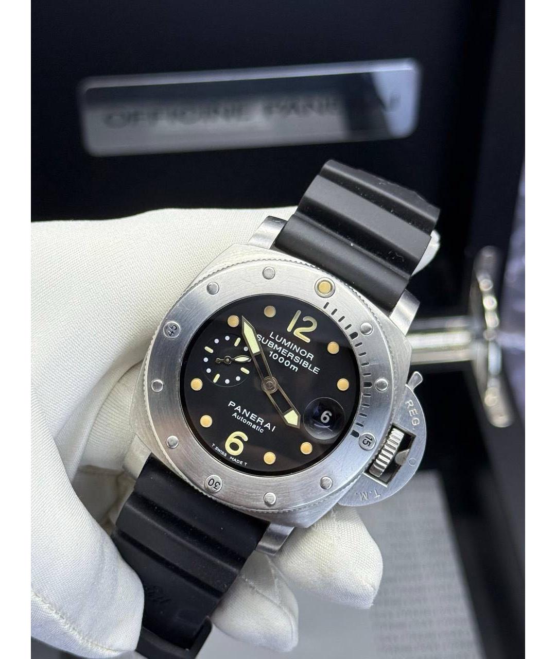 PANERAI Черные металлические часы, фото 3
