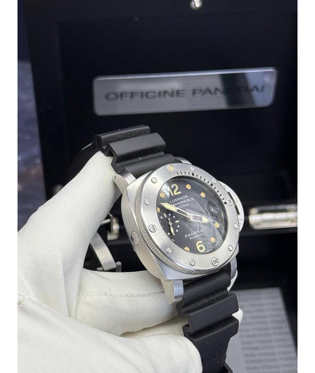 PANERAI Черные металлические часы, фото 6