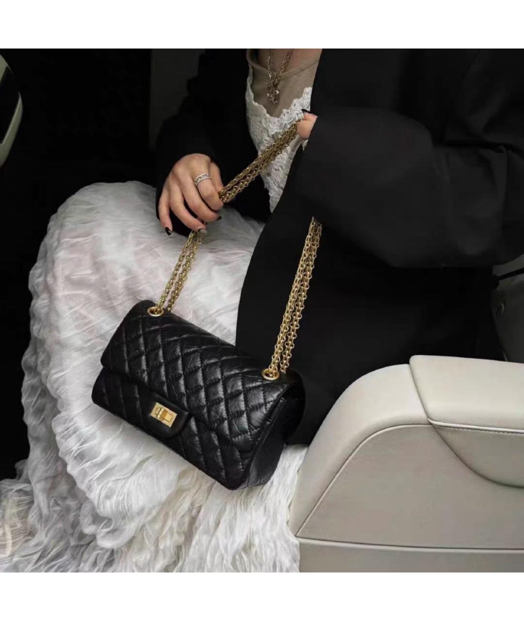 CHANEL Черная кожаная сумка через плечо, фото 8