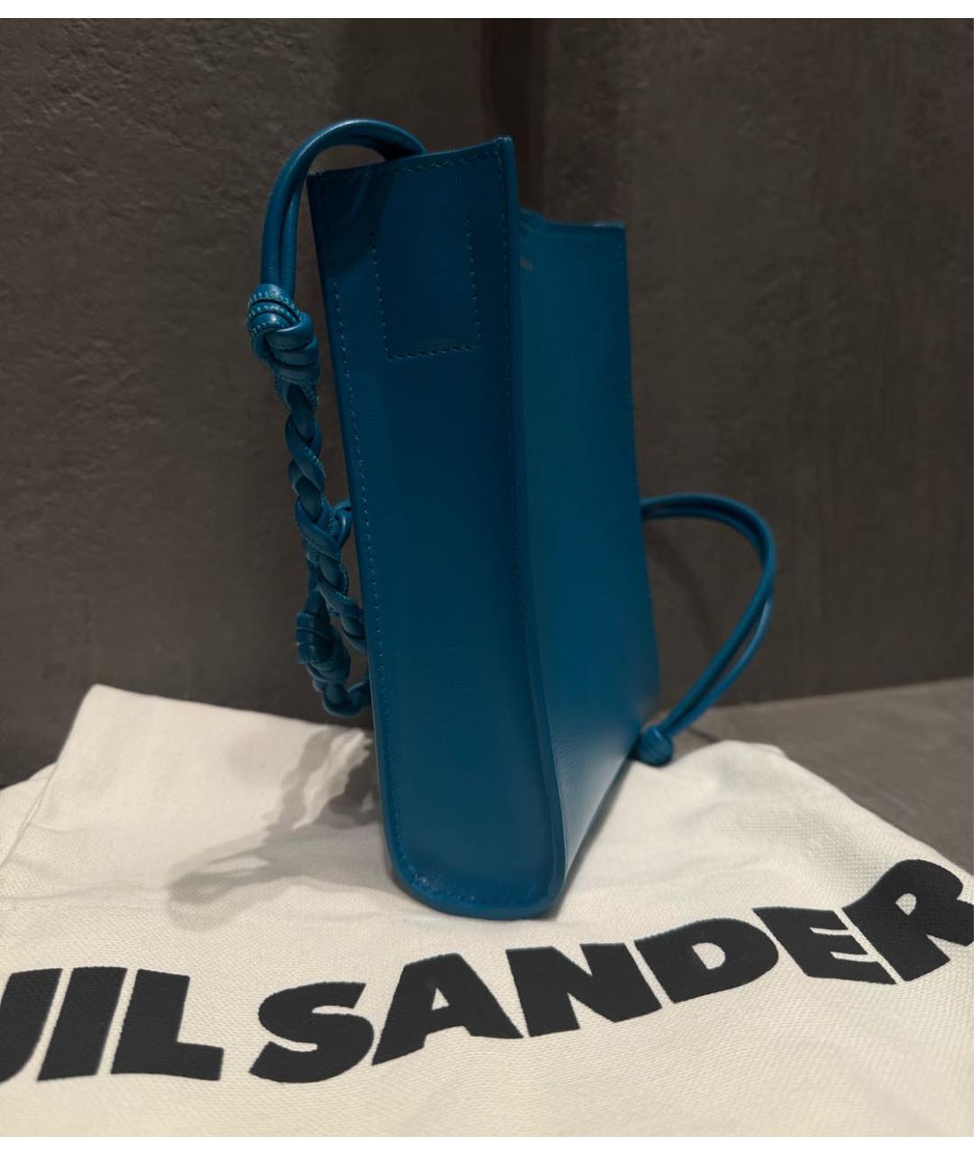 JIL SANDER Бирюзовая кожаная сумка через плечо, фото 2