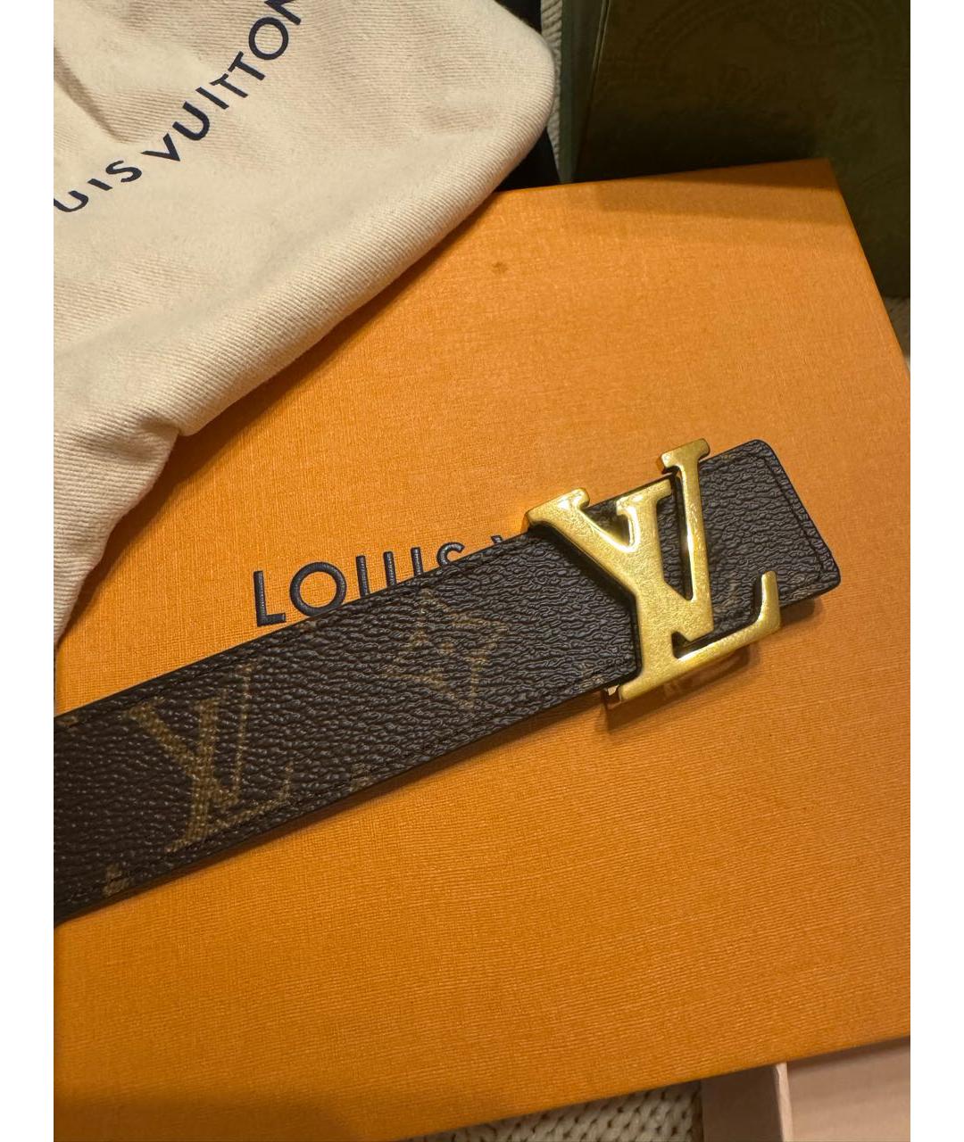 LOUIS VUITTON Черный ремень из искусственной кожи, фото 4