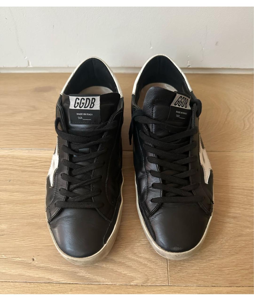 GOLDEN GOOSE DELUXE BRAND Черные кожаные кеды, фото 2