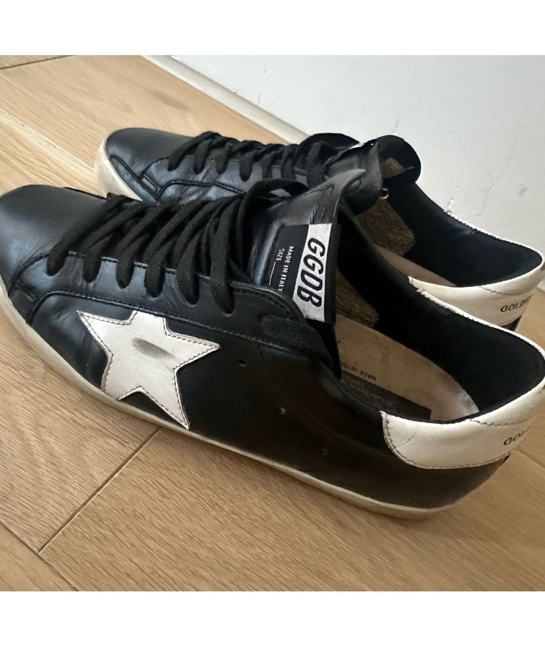 GOLDEN GOOSE DELUXE BRAND Черные кожаные кеды, фото 3