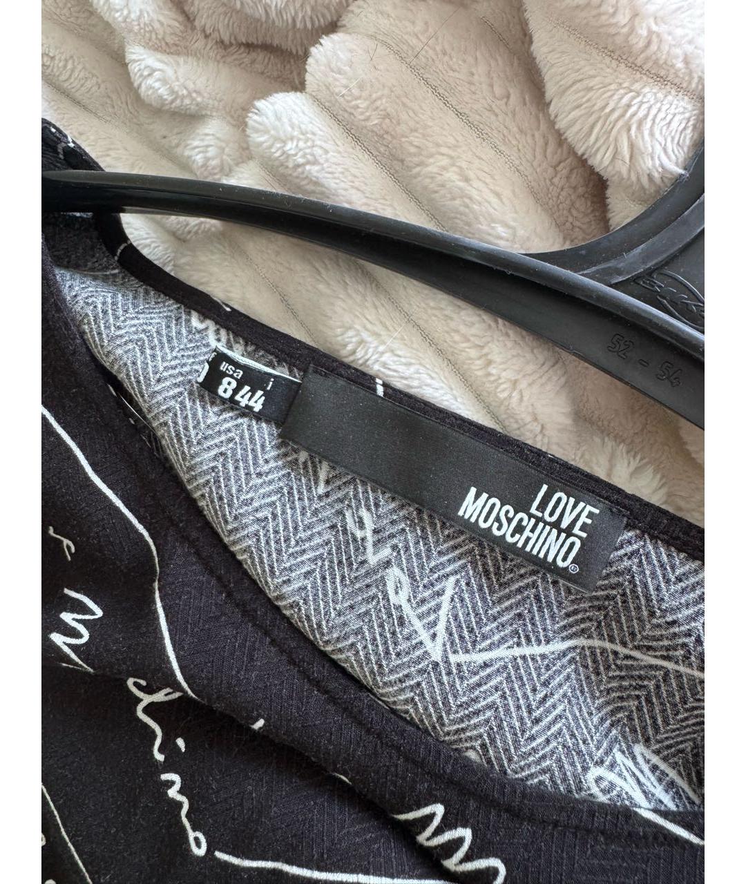 LOVE MOSCHINO Черное вискозное повседневное платье, фото 2