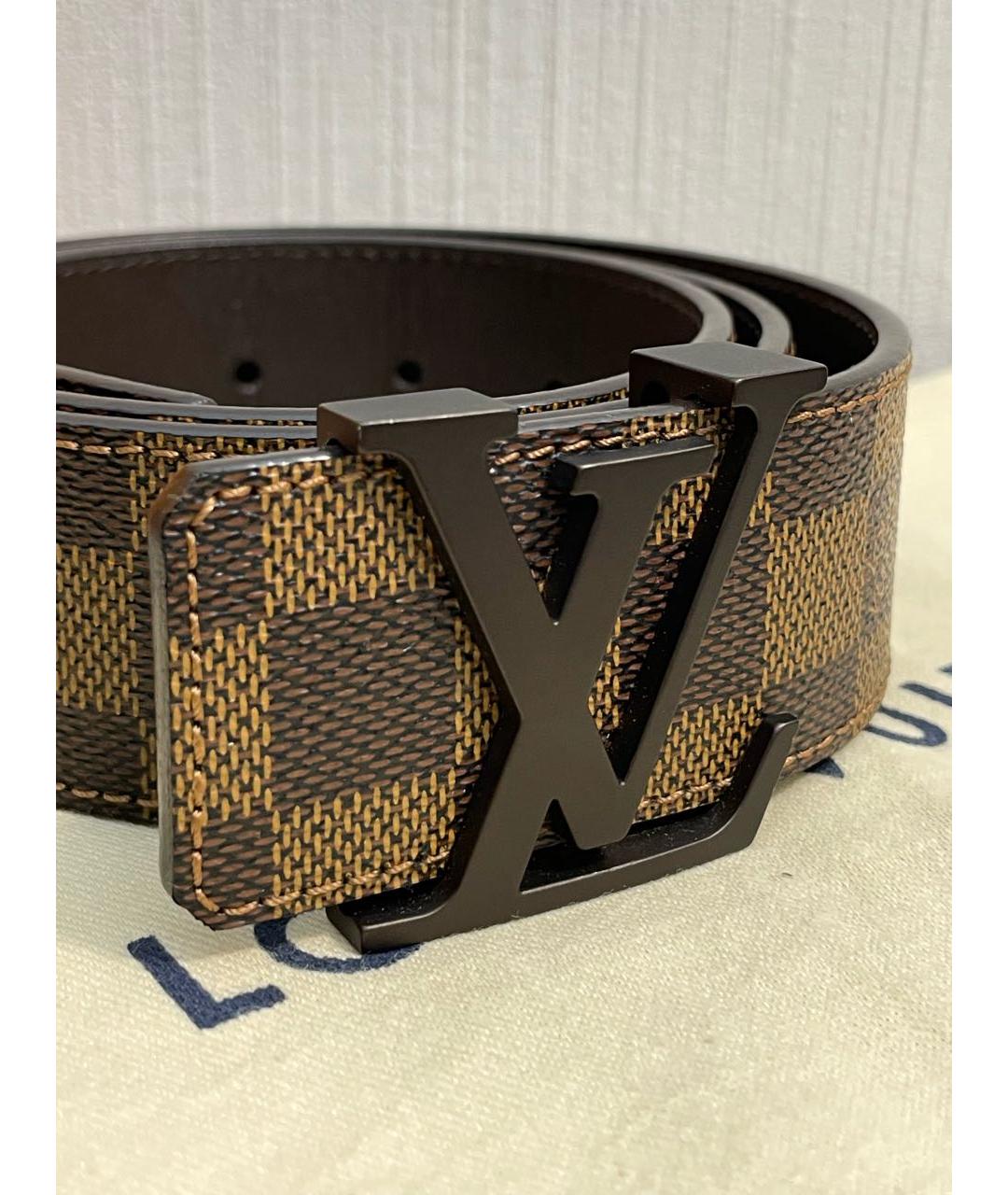 LOUIS VUITTON Коричневый кожаный ремень, фото 2