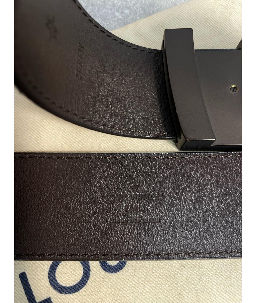 LOUIS VUITTON Коричневый кожаный ремень, фото 4