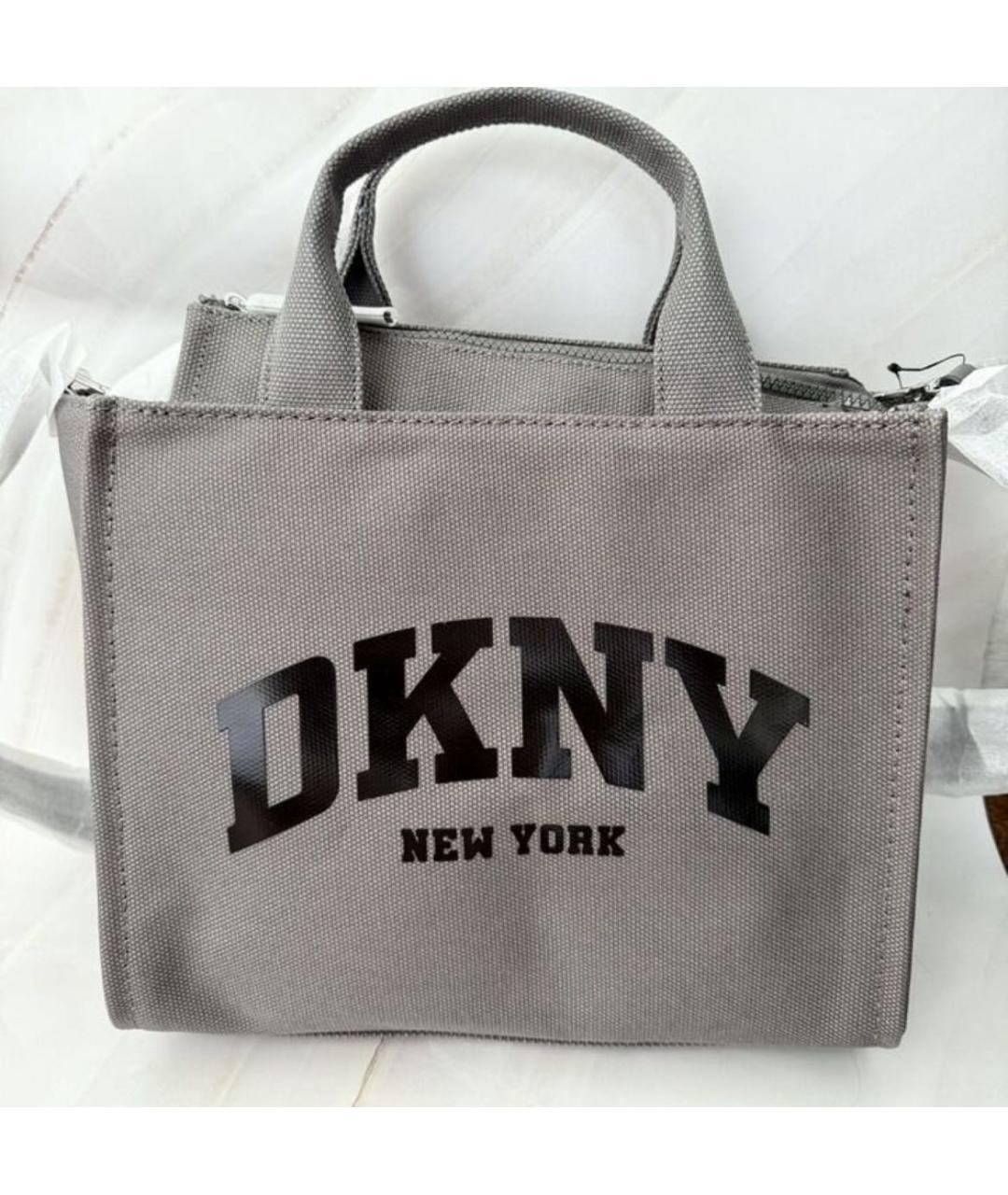 DKNY Серая хлопковая сумка тоут, фото 2