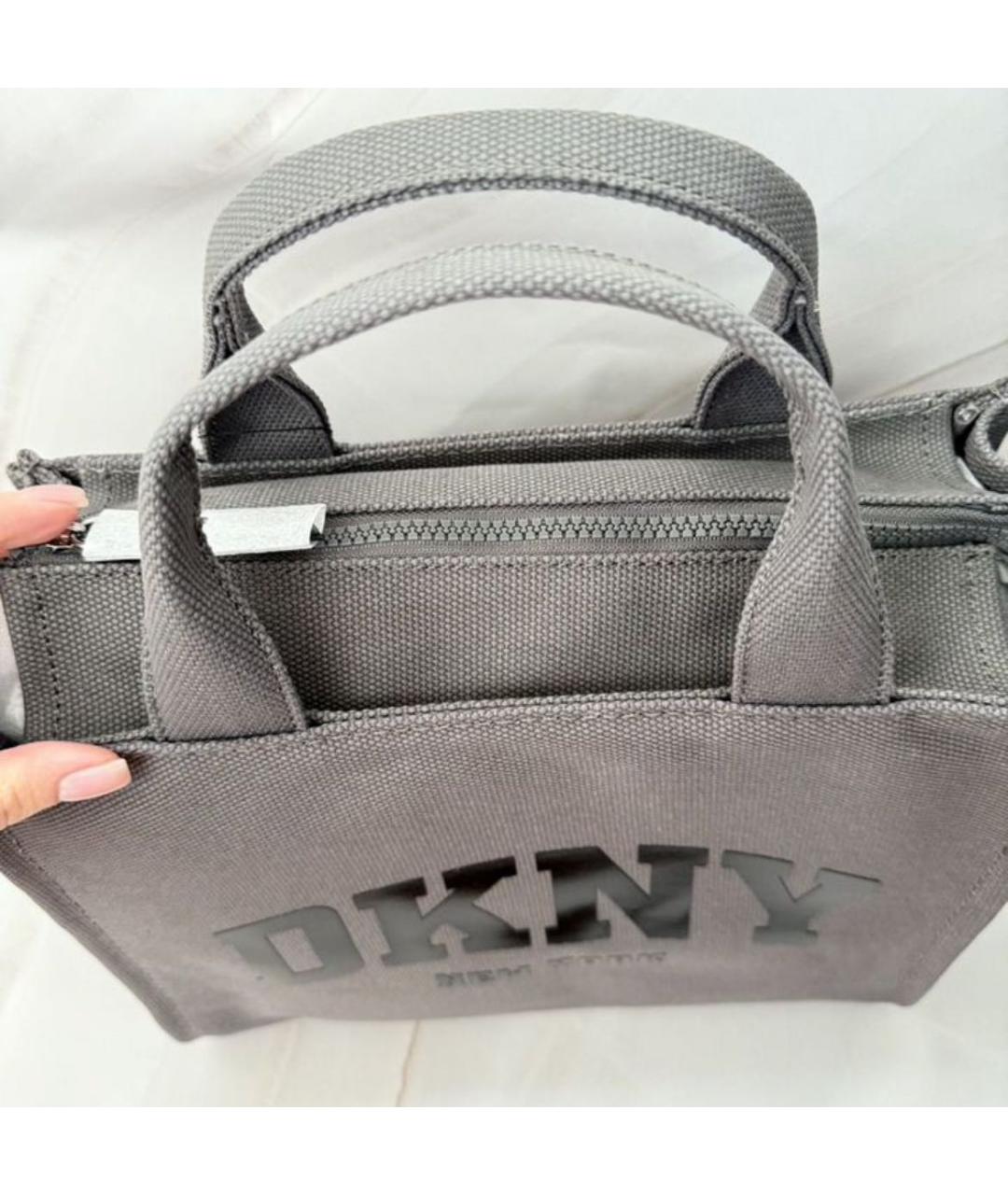 DKNY Серая хлопковая сумка тоут, фото 4
