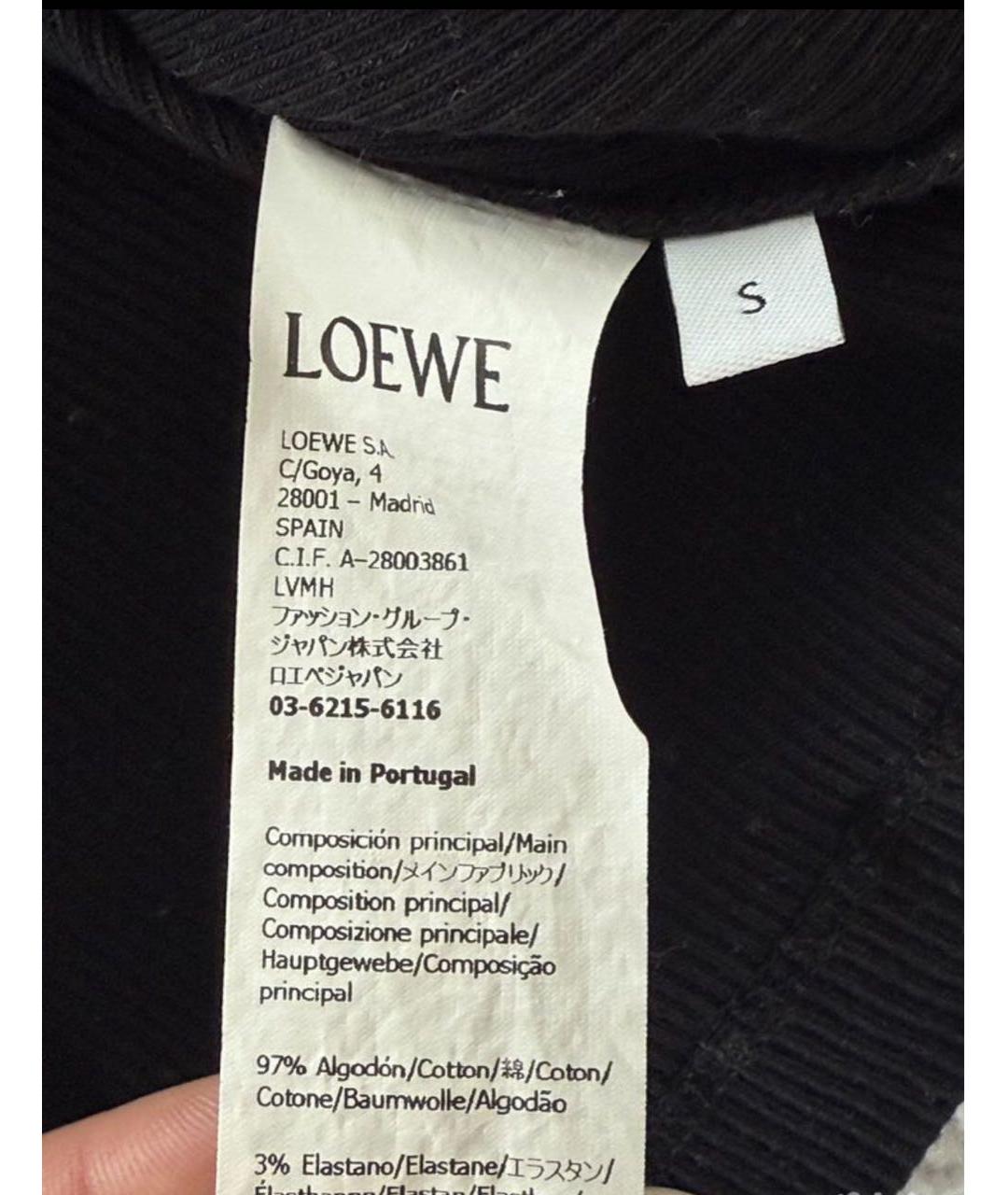 LOEWE Черная хлопко-эластановая майка, фото 3