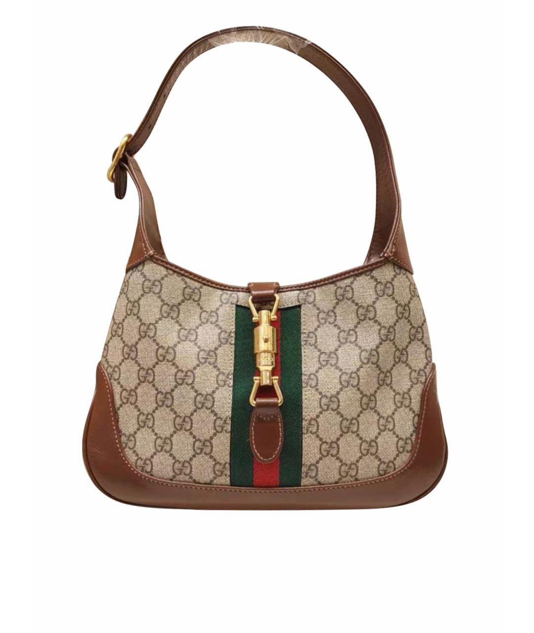 GUCCI Коричневая кожаная сумка через плечо, фото 1