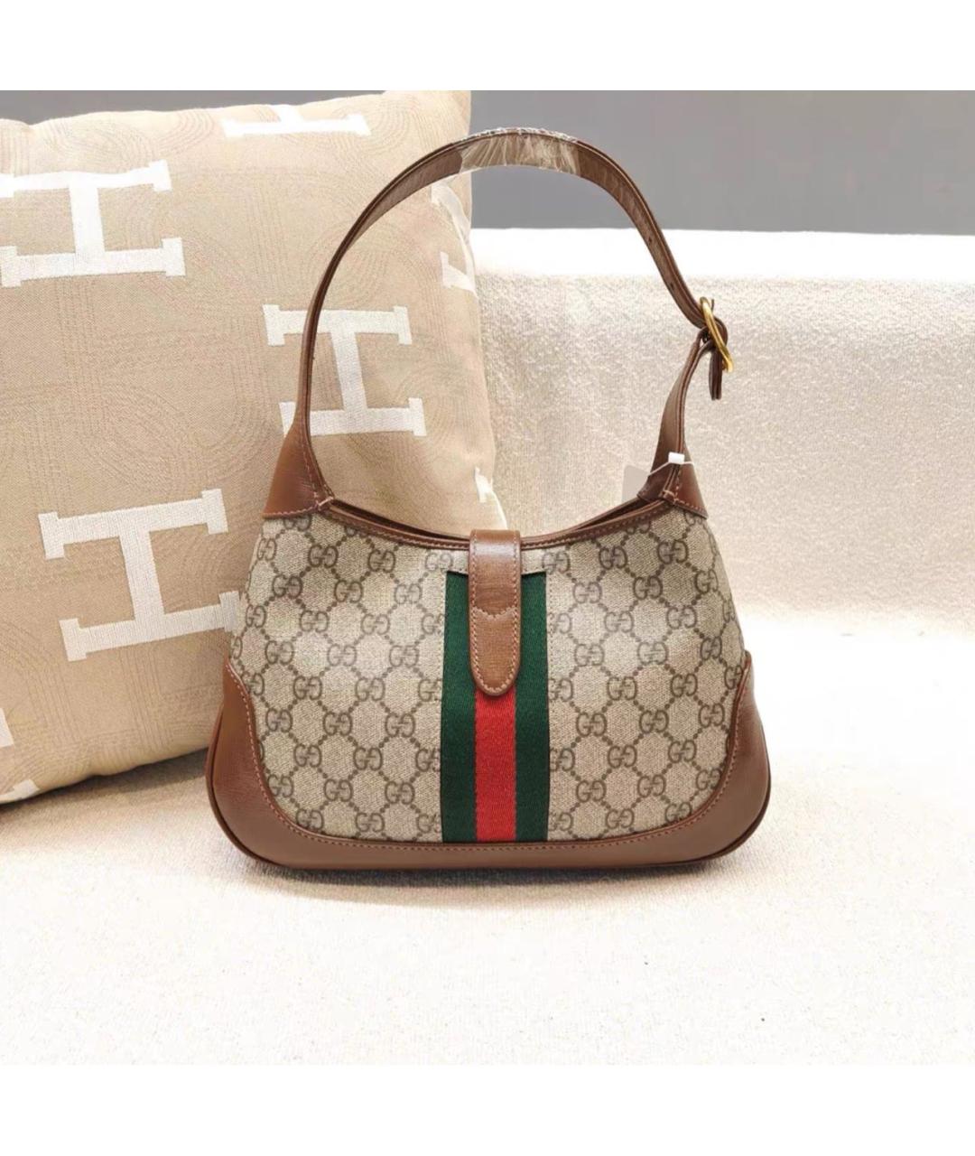 GUCCI Коричневая кожаная сумка через плечо, фото 3