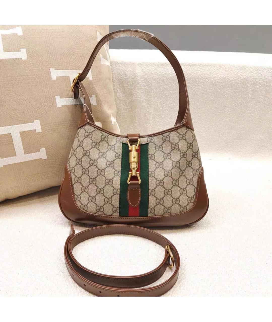 GUCCI Коричневая кожаная сумка через плечо, фото 9