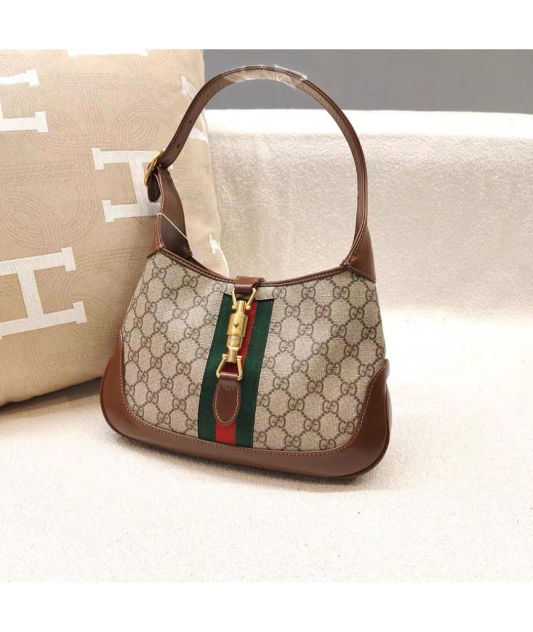 GUCCI Коричневая кожаная сумка через плечо, фото 4