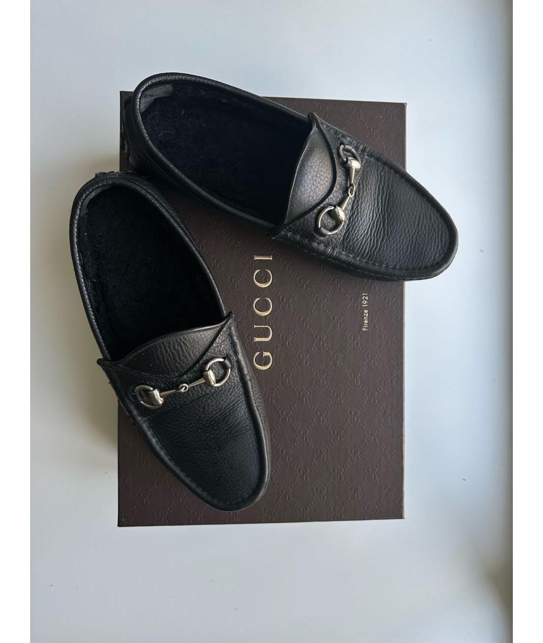 GUCCI Черные кожаные мокасины, фото 2