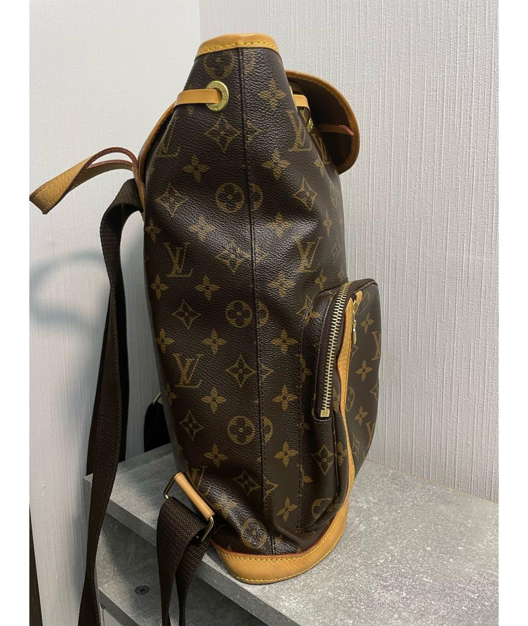 LOUIS VUITTON Коричневый кожаный рюкзак, фото 2