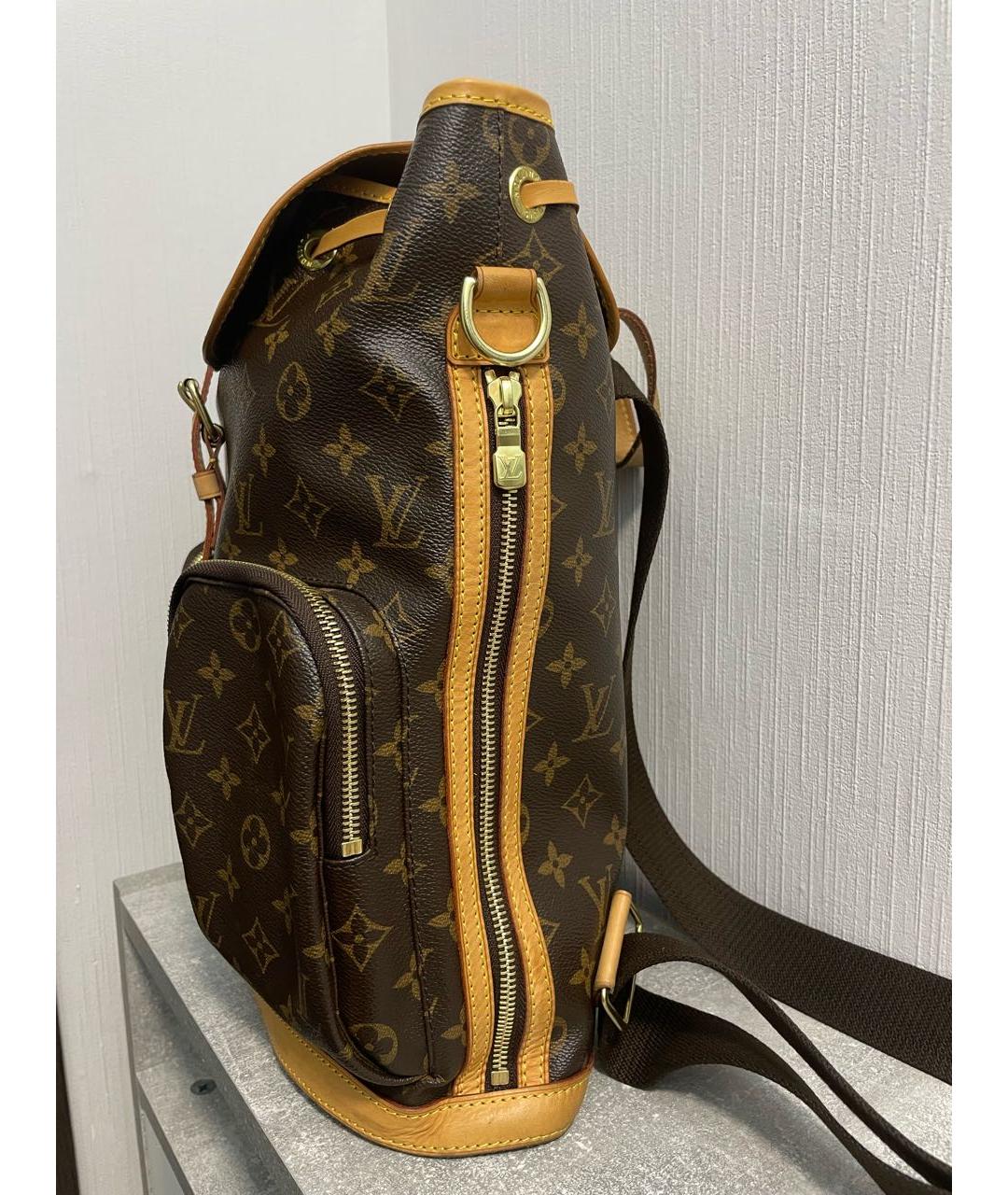 LOUIS VUITTON Коричневый кожаный рюкзак, фото 6
