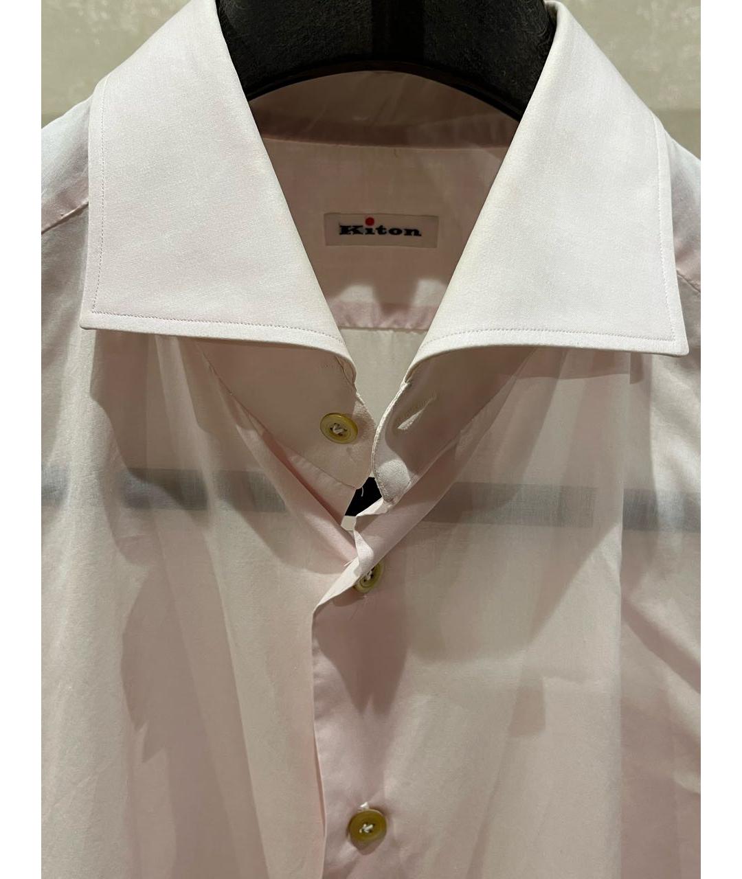 KITON Розовая хлопковая классическая рубашка, фото 3
