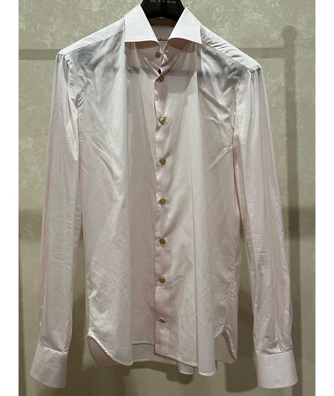 KITON Розовая хлопковая классическая рубашка, фото 7