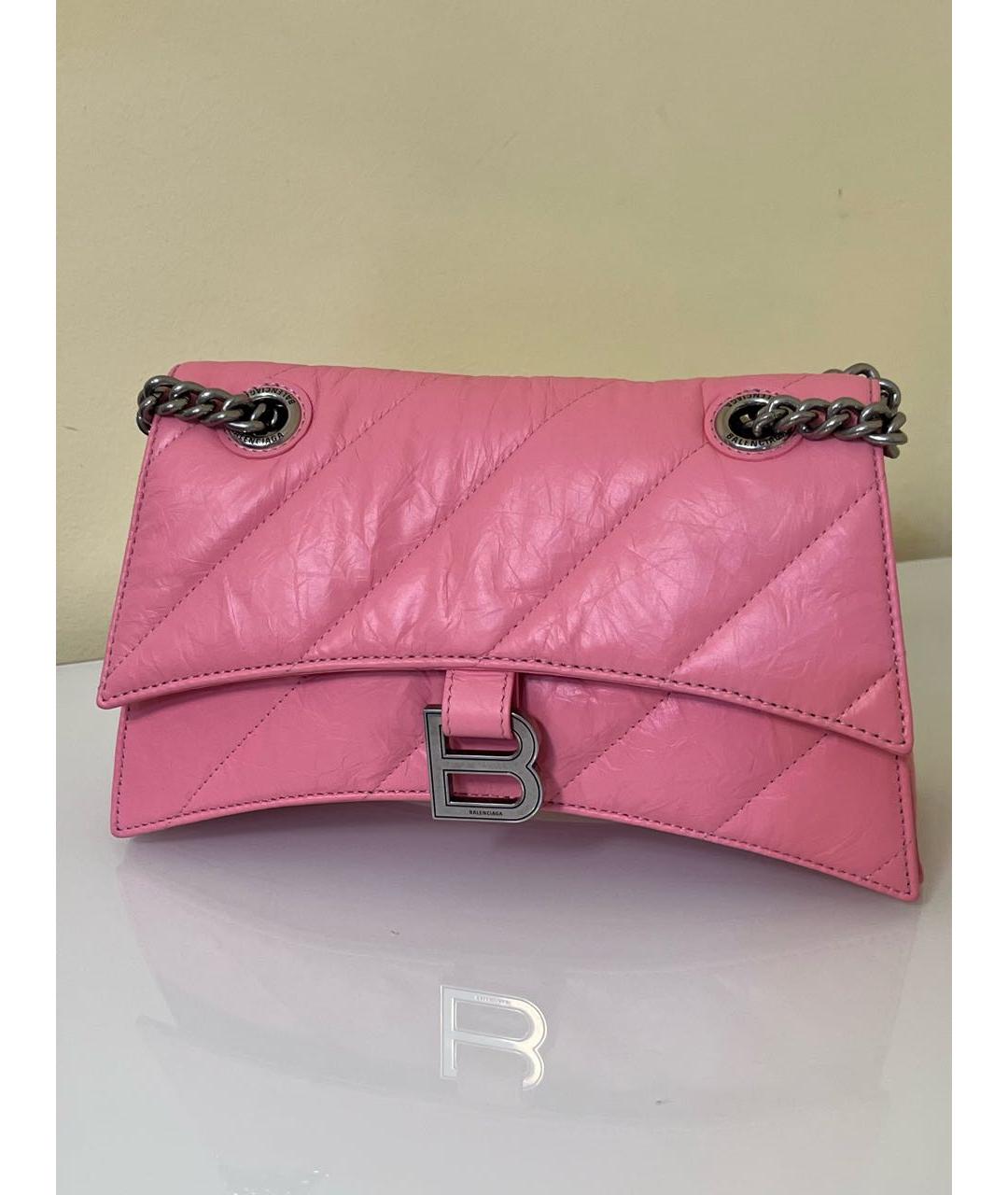 BURBERRY Розовая кожаная сумка через плечо, фото 9