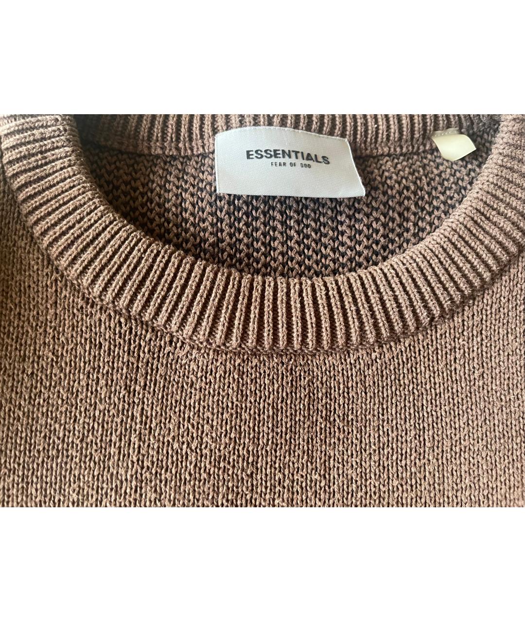 FEAR OF GOD ESSENTIALS Коричневый хлопковый джемпер / свитер, фото 3