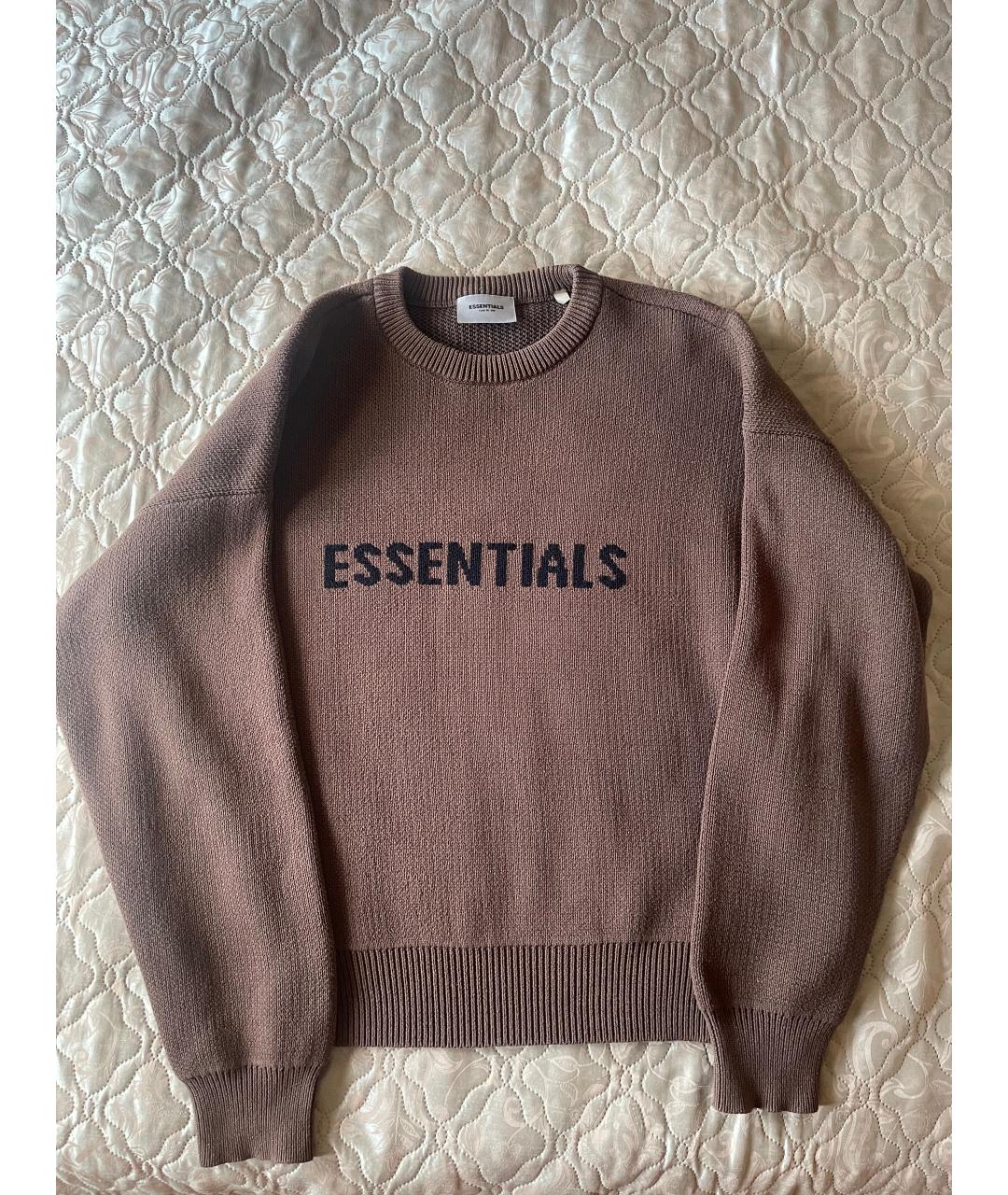 FEAR OF GOD ESSENTIALS Коричневый хлопковый джемпер / свитер, фото 5