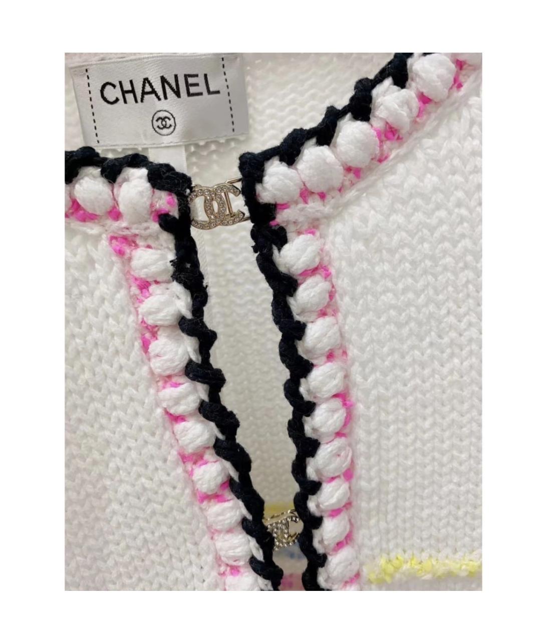 CHANEL Белый хлопковый кардиган, фото 3