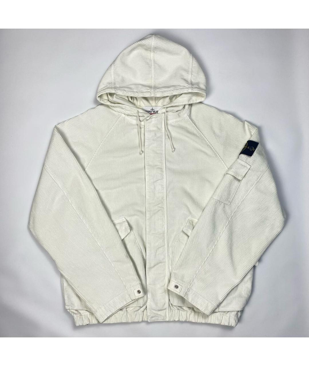 STONE ISLAND Белая велюровая куртка, фото 6