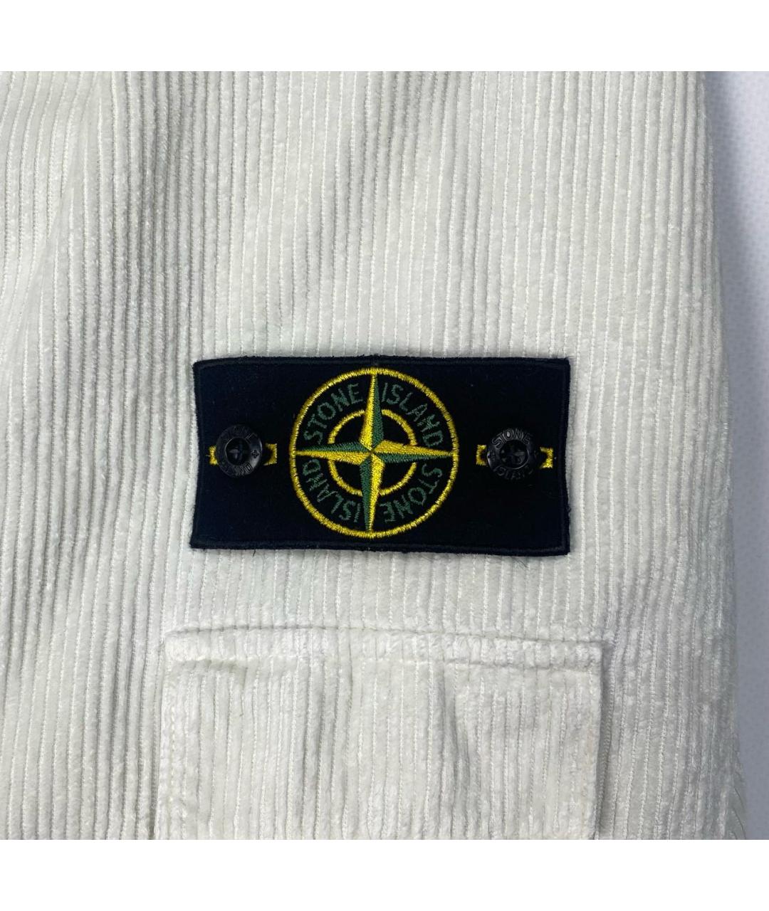STONE ISLAND Белая велюровая куртка, фото 4