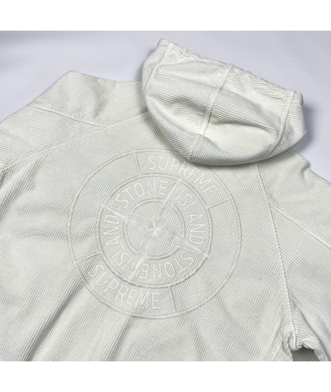 STONE ISLAND Белая велюровая куртка, фото 2