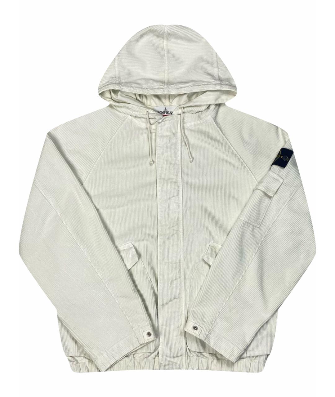 STONE ISLAND Белая велюровая куртка, фото 1