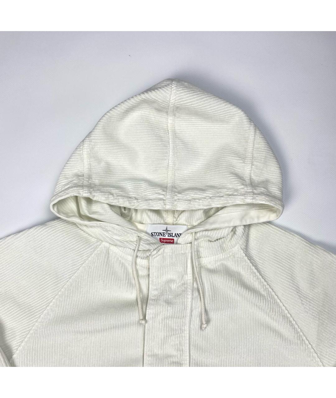 STONE ISLAND Белая велюровая куртка, фото 3