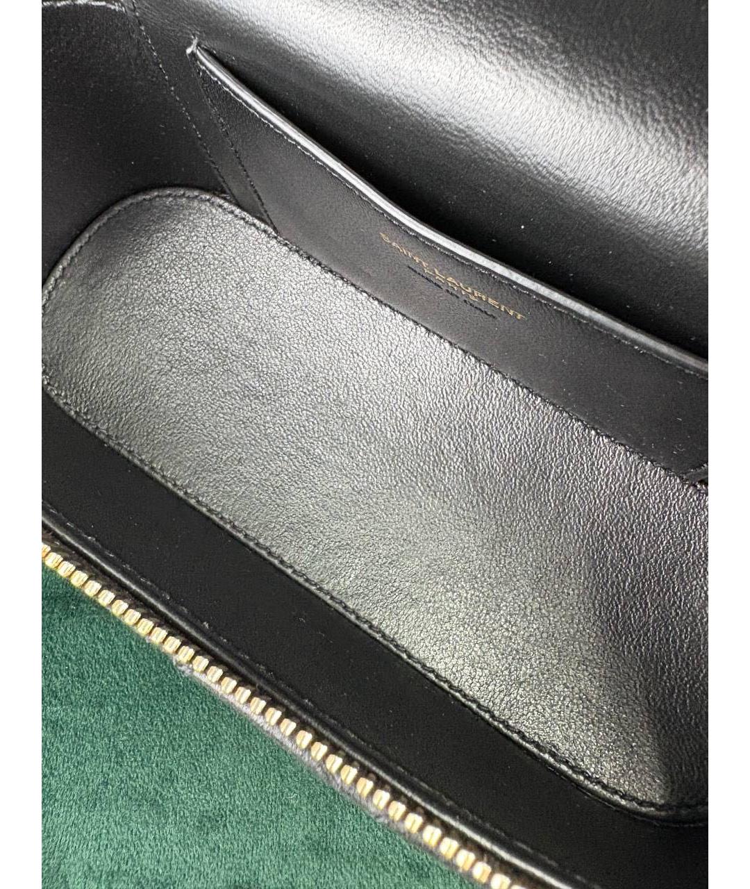 SAINT LAURENT Черная кожаная сумка с короткими ручками, фото 7