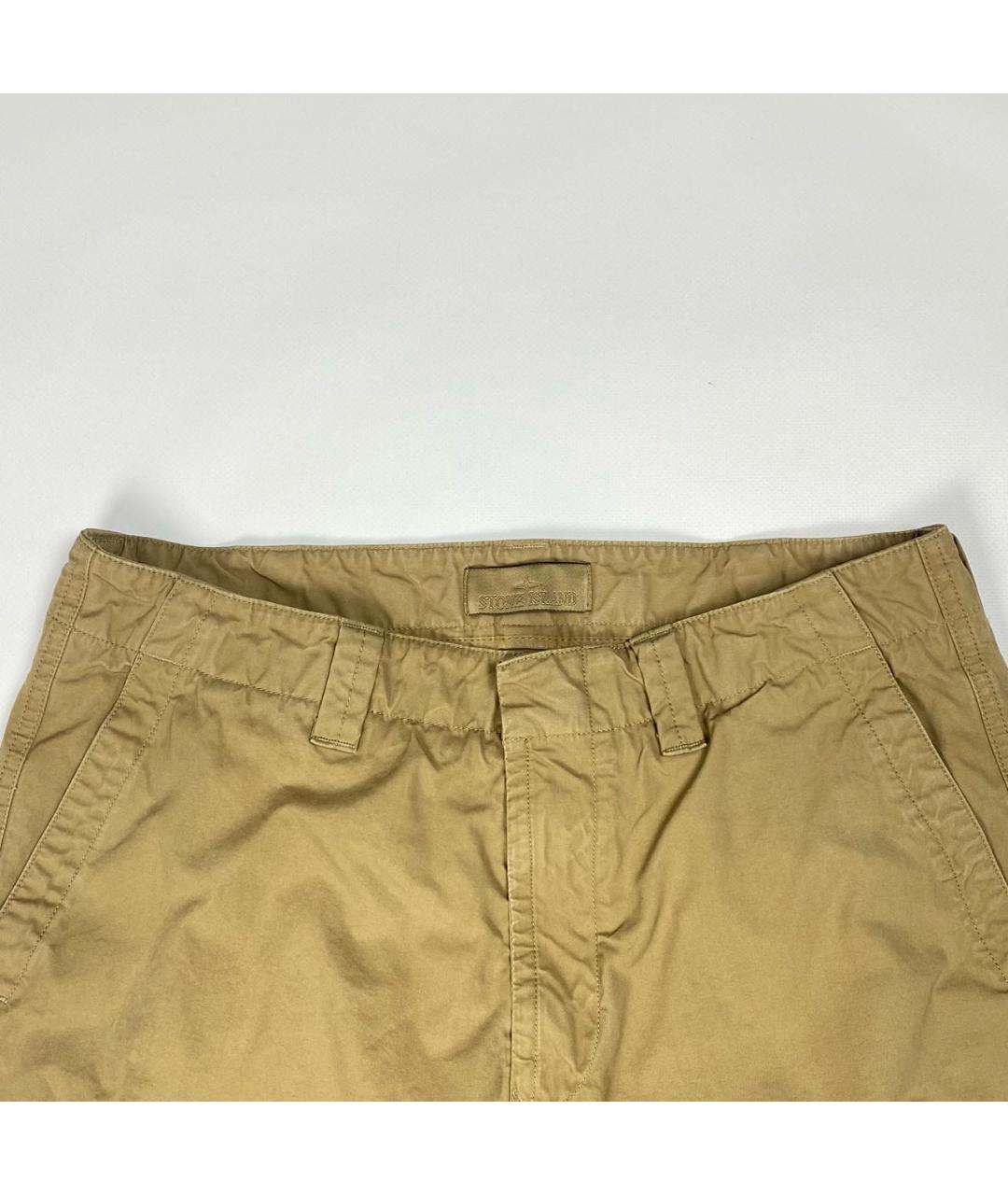 STONE ISLAND Горчичные повседневные брюки, фото 3
