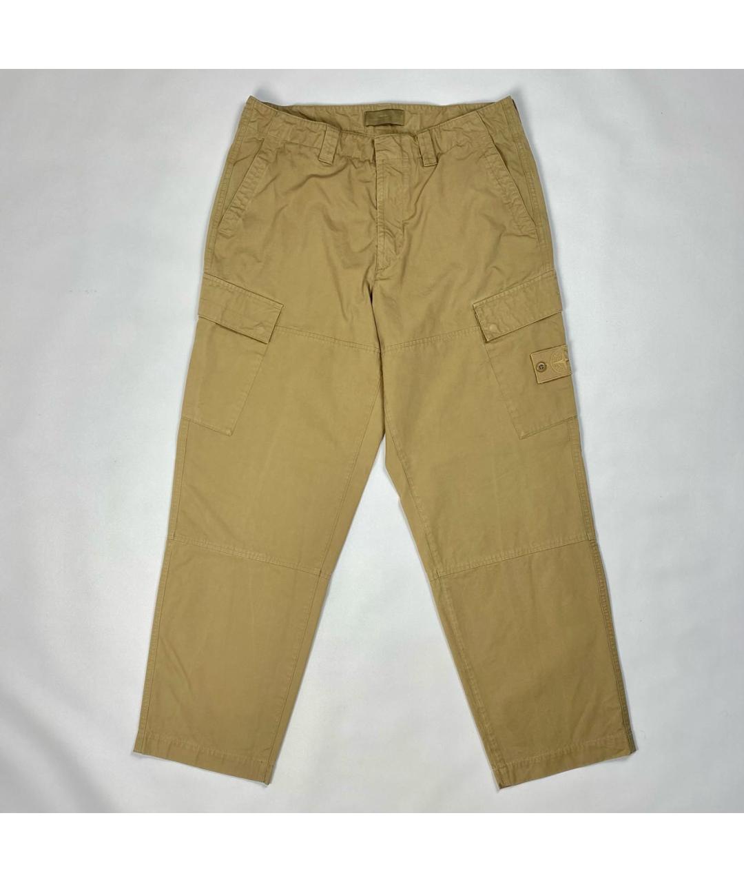 STONE ISLAND Горчичные повседневные брюки, фото 6