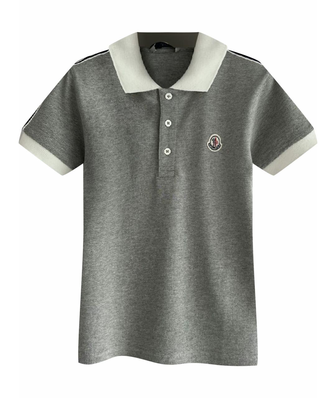 MONCLER KIDS Серая хлопковая детская футболка, фото 1