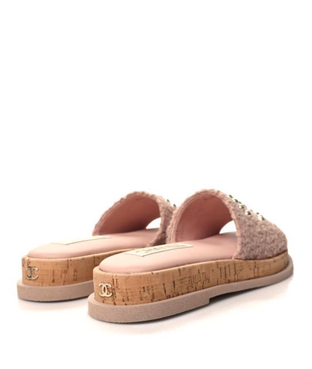 CHANEL Розовые шлепанцы, фото 4
