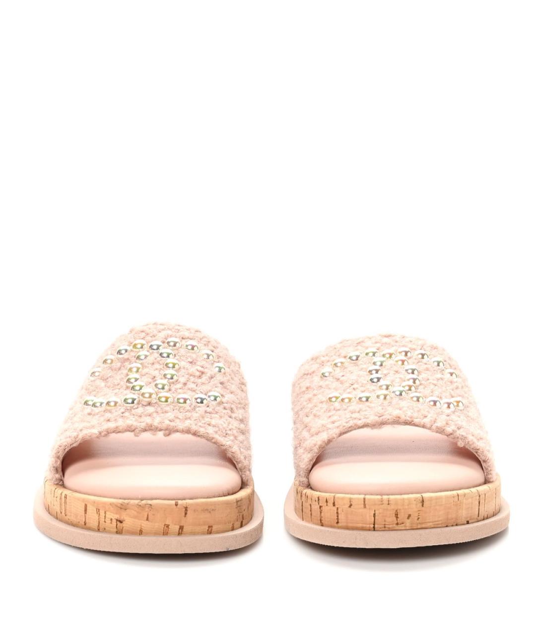 CHANEL Розовые шлепанцы, фото 3