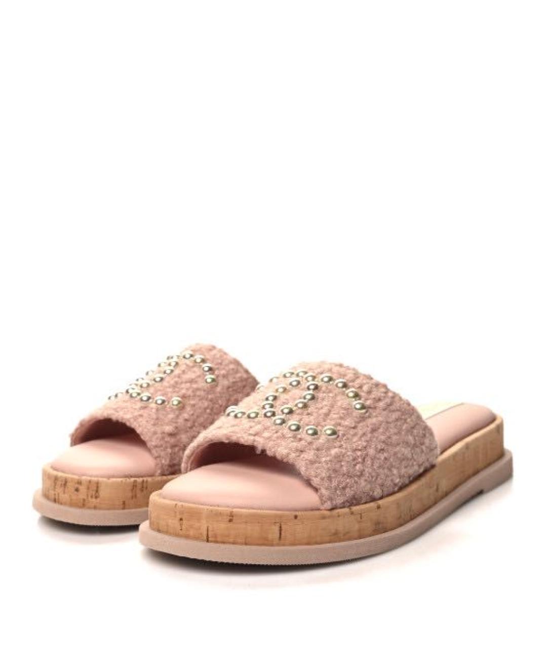 CHANEL Розовые шлепанцы, фото 2